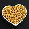 Cuentas CCB Galvanizadas Doradas con Perlas de Agujero Recto No Porosas y Cuentas Brillantes Accesorios DIY Ensartados a Mano