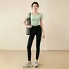 Traje Deportivo para Mujer Manga Larga Hombro Hueco Cintura Alta Pantalones de Yoga Adelgazantes Secado Rápido Transpirable Ropa de Fitness Estilo Femenino Ropa de Mujer