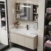 Nuevo Práctico Espacio Panal de Abeja Aluminio Gabinete de Baño Cerámica Integrado Lavabo Encimera de Lavabo Baño Apartamento Pequeño