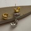 181/00 Aretes Pequeños de Hilo de Cuerno de Buey con Pasador de 92 Pines Latón Electrochapado Elegantes de Alta Gama Pequeños y Delicados S2-4