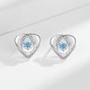 Brincos de prata S925 Brincos de zircão em forma de coração para mulheres Brincos de diamante de personalidade simples Presente de dia dos namorados para namorada