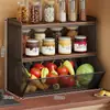 Estante de almacenamiento de cesta de verduras estante de almacenamiento de verduras de cocina cesta de almacenamiento de hierro forjado cesta de almacenamiento de encimera de frutas y verduras para el hogar