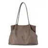 Bolsa tote minimalista estilo coreano com toque descontraído, cor sólida, nova coleção outono 2026, grande capacidade, adequada para trabalho e deslocamento, bolsa de ombro ou de axila