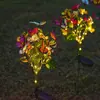 Lámpara Solar LED de Mariposa y Flor Transfronteriza, Lámpara de Suelo, Lámpara Decorativa de Jardín, Lámpara de Césped para Patio, Lámpara de Ambiente de Alta Gama