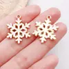 20 Caixas de Presente de Papai Noel e Floco de Neve Rosa e Branco Pingentes de Liga de Metal com Óleo Gotejante Pingentes DIY Acessórios para Joias de Pulseira