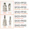 Conector rápido tipo C tubería de aire conector de 8 mm conector neumático bomba de aire tubería de PU tubería de compresor de aire conexión rápida macho y hembra tapón rápido