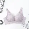 Roupa Íntima Feminina de Renda Respirável Macia Sexy Cruzada Transfronteiriça Sutiã Ajustável Sem Aro Tamanho Grande Fino