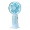 Ventilador Mini Portátil Nuevo Modelo Transfronterizo con Base para Estudiantes, Ventilador de Mano Versátil, Regalo, Recargable por USB