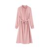 Elegante Vestido Femenino para Mujer 2026 Primavera Nuevo Estilo para el Trabajo Suave de Longitud Media con Cuello Fruncido Vestido Largo