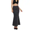 Falda de Comercio Exterior Transfronterizo ebay Amazon 2025 Verano Temperamento Europeo y Americano Ajustada Lunares Falda de un Paso para Mujer