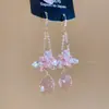 Pendientes de Borla de Mariposa Rosa Dulce con Circonita, Pendientes de Lujo Ligero y de Alta Gama, Pendientes de Moda Transfronterizos Europeos y Americanos para Mujer al por Mayor