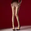 Tatuaje de Mariposa Negra Little Matchmaker Medias de Liga Sexy Talla Grande Medias Aurora Medias Negras Brillantes Sedosas Ultradelgadas Calcetines Largos