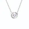 Colar Coração Pulsante para Mulheres, Luxo Acessível, Corrente de Clavícula de Pena de Alta Qualidade, Fashion e Versátil, Pingente Colorido de Diamante Estilo Ins Criativo