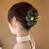 Accesorios para el cabello de tela Flor de felpa Pinza de pico de pato Elegante Moda retro Simple Pinza para el cabello Parte posterior de la cabeza Pinza para el cabello Cabello