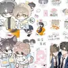 Espérame Después de la EscuelaYufan Chen Jingshen Pegatinas de Transferencia, Pareja de Anime Bidimensional Pegatinas Creativas 3D