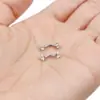 Joyería para Piercing de Aleación de Titanio F136 Uña de Labio Uña de Hélice de Oreja Zirconia Diente Interno Uña de Ceja Barra Curva Aro de Ceja Piercing Corporal