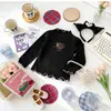 Camiseta base de manga larga para niñas con volantes y cuello semialto de dibujos animados, otoño para niños pequeños y niños, ropa interior infantil al por mayor