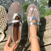 Nuevas Sandalias Planas de Malla para Mujer Talla Grande Verano 2026, Estilo Europeo y Americano, Ligeras y Cómodas para Danza Ballet