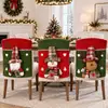 Fundas de respaldo de silla navideñas transfronterizas, con diseños 3D de Papá Noel, muñeco de nieve y renos, para mesa de comedor, fiesta y decoración del hogar