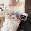 Soporte Magnético Adecuado para Funda de Teléfono iPhone 18 Pro Max, Película Suave Apple 16, Oso de Nácar Chapado en Oro 13, 17 Diseño Creativo