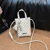Mini Bolso de Lunares 2026 para Mujer, Piel Brillante con Bordado de Letras, Correa de Hombro Fina Desmontable, Sencillo y Versátil