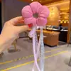 Faixa de cabelo feminina infantil Headdress Hanfu Flor de cabelo para coque Cordão de cabelo Cabeça de bola Elástico de cabelo Acessórios de cabelo para apresentação de menina Headdress