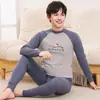 Conjunto de Roupas de Outono 100% Algodão para Adolescentes, Conjunto de Roupa Íntima Térmica para Meninas e Estudantes, Calças Longas para Meninos, Pijamas Infantis