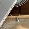 2026 Deslumbrante Perla Shijia de Alto Brillo Gris Blanco Colgante Individual Cadena Versátil Simple Hueso de Serpiente Estilo Fresco de Alta Gama