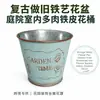 Suministrados directamente de la fábrica de origen, macetas de hierro para patios interiores, cubos redondos decorativos artesanales repujados en oro vintage envejecido