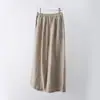 Pantalones Casuales de Lino Puro Estilo Japonés para Viajar, Holgados, Artísticos, Cintura Elástica, Pierna Ancha, Cortos, Rectos, para Mujer, Primavera y Verano