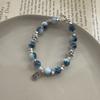 Pulseira Xiaohongshu Cor Porcelana Azul e Branca Antiga Borla de Borboleta Feminina Nicho Nova Pulseira Chinoiserie Marca Ping an Fu