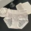 Calcinha feminina ultra fina sem costura, toque gelado, secagem rápida, seda gelada, cintura alta, que esconde a barriga, quadril, virilha de algodão respirável, calcinha doce para meninas