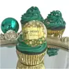Decoración para Cupcakes de Navidad Estilo Transfronterizo Láser Marcado Suministros para Fiesta Navideña Disco Acrílico