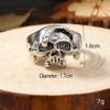Anel de caveira de pirata dominador para homens aço titânio punk personalidade anel único largo para dedo indicador joia masculina