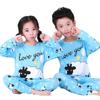 Pijamas de manga larga con dibujos animados para niños y niñas, ropa de verano para el hogar, traje fino con aire acondicionado.