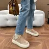 2026 Estación Europea Zapatos de Mujer de Piel de Vaca Transpirable Mate Zapatos de Plataforma Casual Nuevo Estilo Zapatos Individuales Europeos y Americanos Zapatos Blancos