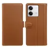 Adequado para Capa Flip de Couro Genuíno para Redmi K70/K60/Note15/13/12, Capa de Celular com Porta-Cartões Carteira