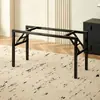 Mesa plegable Estante Patas de mesa blancas Restaurante Metal Soporte de doble capa Estante de almacenamiento plegable Estante para flores Especial de primavera Venta al por mayor
