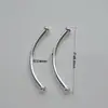 Tailandia Chiang Mai Tubo Curvo de Plata Hecho a Mano Tubo Delgado Liso Tubo Pequeño Tallado Pulsera Collar Joyería de Plata DIY Accesorios