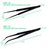 Pinzas Negras de Acero Inoxidable para Manuales Pinzas de Acero Inoxidable con Punta ESD Herramientas para Reparación de Teléfonos Móviles Recoger Pelos de Nido de Pájaro Manicura