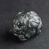 Adorno de Mano de Rana Dorada de Jade Verde Hetian de Xinjiang, Adorno de Mano de Material Fino Tigre y Pixiu, Adorno de Mano de Jade Negro, Suministro para Transmisión en Vivo