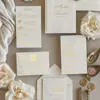 Invitaciones de Boda Personalizadas de Lujo Marfil en Relieve, Estampado en Oro Foil, Elegantes Invitaciones de Papel de Algodón, Adecuadas para Adultos