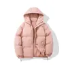 Chaqueta de Algodón para Hombre 2024 Invierno Nuevo Corte Holgado con Capucha Color Sólido Engrosada Cálida Abrigo Acolchado para Pareja