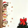 Lindas pegatinas navideñas de animales del bosque para ranura de puerta, autoadhesivas, removibles, para decoración de pared de dormitorio, creando una atmósfera festiva