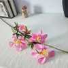 Estacas de Flor Única de Cinco Pétalas, Estacas de Plástico, Móveis para Casa, Flores Artificiais Decorativas, Flores Artificiais