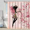 Cortina de Ducha de Tela Impermeable Resistente al Moho con Estampado Digital de Mariposas de Amazon para Baño, Partición de Tela para Ducha, Sin Perforaciones