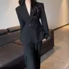 Conjunto de traje de mujer Dongdaemun 2026 Corea, nuevo estilo de otoño, diseño elegante, blazer entallado a la cintura y conjunto de pantalones de pierna ancha
