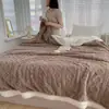 Manta de Tafetán y Lana de Cordero para Otoño e Invierno, Manta Gruesa de Coral Fleece por Ambos Lados, Manta para Siesta, Manta para Descanso del Almuerzo