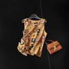 Chaleco Top sin Mangas de Cuello Redondo de Seda de Morera con Estampado de Calabaza y Tela de Gasa Fragante Chinoiserie Retro "Fulu" para Mujer