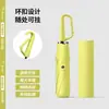 Paraguas creativo con hebilla de anillo de apertura manual al 70% de descuento, protección solar, doble uso para lluvia y sol, paraguas de negocio con recubrimiento negro, sombrilla de estilo japonés simple al por mayor